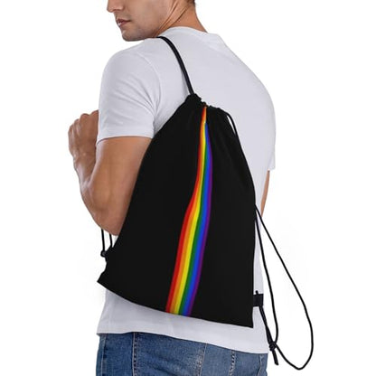 Rainbow Pride LGBT Drawstring Backpack Bag Sport Gym Dance Beach Travel Sackpack for Women Men - color: Lgbt_ddd00644
