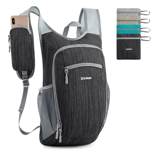 G4Free 15L Hiking Daypack Lightweight Travel Backpack Packable Outdoor Casual Foldable Shoulder Bag (Black) - color: Black