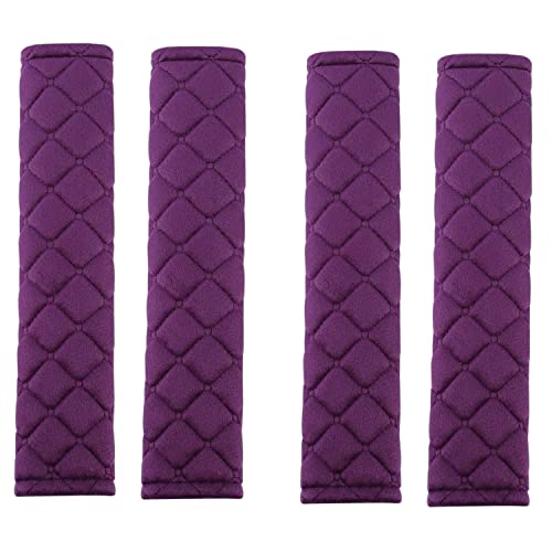 Andalus Seat Belt Cover Pad, 4 Pack Seatbelt Cushion for Car, Kids, Women, Men – Shoulder Strap Protector, Car Seatbelt Covers Accessories – Cute Auto Strap Cushion, Driving Pad (Purple, 10.8 Inch) - color: Purple, size: 4 Pack
