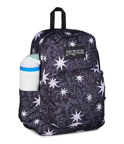 JanSport SuperBreak Plus Backpack with Padded 15-inch Laptop Sleeve and Integrated Bottle Pocket - Spacious and Durable Daypack for Work and Travel, Castle Tapesty Black/Charcoal/Silver - color: Castle Tapesty Black/Charcoal/Silver