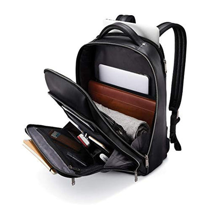 Samsonite Classic Leather Backpack, Black, One Size - color: Black, size: One Size