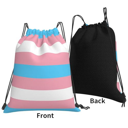 Transgender Pride Flag Drawstring Bag Sport Gym Backpack Beach Travel Sack Draw String Yoga Bag For Men Women - color: Transgender Pride Flag