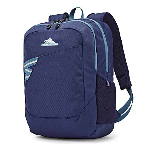 High Sierra Essential Backpack, Laptop Bookbag for Travel, Work, or School, Graphite Blue, One Size - color: Graphite Blue/True Navy