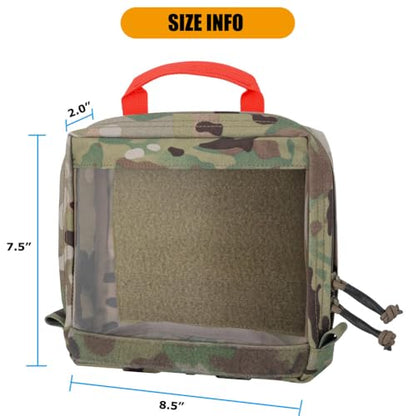 KRYDEX Clear Top Insert Bag with Hook Panel Tactical Packing Cube Travel Organizer Bag (Large-MC) - color: Large-MC