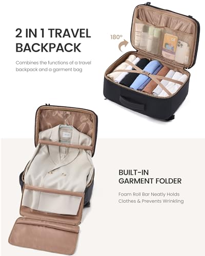 LOVEVOOK Travel Backpack for Women Men with Garment Bag, 40L Carry on Backpack as TSA Personal Item Flight Approved, Luggage Daypack Fits 17.3" Laptop, Overnight Business Weekender Travel Essential - color: Deep Blue, size: 40L-17.3 Inch-4Pcs