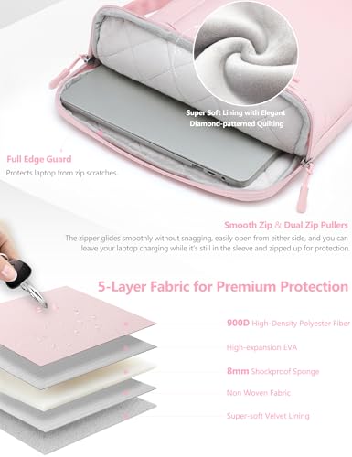 HYZUO 13 Inch Laptop Bag Case Sleeve for MacBook Air 13 M5 M4 M3 M2 M1 2026-2018 A3449, 13" MacBook Neo 2026, MacBook Pro 13 M2 M1 2026-2016, 12.9"-13" iPad Pro/Air, Surface Pro, XPS 13, Pale Pink - color: Pale Pink, size: 13 Inch