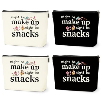 4 PCS Friend Gifts for Women Makeup Bag, Snack Bags, Funny Gifts Cosmetic Bags, Sister Birthday Christmas Graduation Friendship Gift for Daughter from Mom - might be makeup might be snacks - color: Multicolor 0094