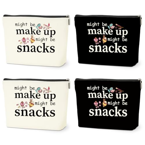 4 PCS Friend Gifts for Women Makeup Bag, Snack Bags, Funny Gifts Cosmetic Bags, Sister Birthday Christmas Graduation Friendship Gift for Daughter from Mom - might be makeup might be snacks - color: Multicolor 0094