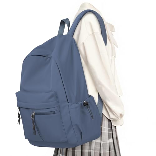 School Backpack for Girls Boys Bookbag Cute Aesthetic College Backpack Women Middle High School Teen Students Book Bag Lightweight Gym Work Laptop Casual Daypack Backpacks Men Blue Purple - color: Blue Purple