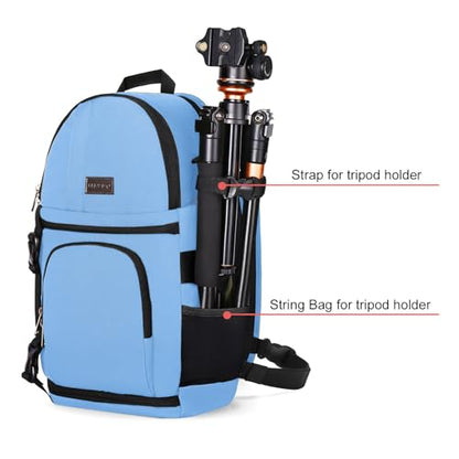 MOSISO Camera Sling Bag, DSLR/SLR/Mirrorless Camera Case Shockproof Photography Camera Backpack with Tripod Holder & Removable Modular Inserts Compatible with Canon/Nikon/Sony/Fuji, Cerulean Blue - color: Cerulean Blue