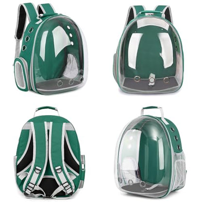 Pet Backpack Carrier,Bubble Backpack Cat Carrier,Pets and Small Dogs,Space Capsule Pet Carrier for Traveling, Walking, Hiking and Outdoor Activities (Dark Green) - color: Dark Green