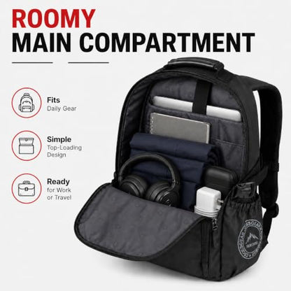 star cloud Business Laptop Backpack for Men, Travel Backpack with Front Organizer Pocket, Spacious Main Compartment, Side Bottle Pocket and Compression Buckle Strap for Commute and Weekend Trip