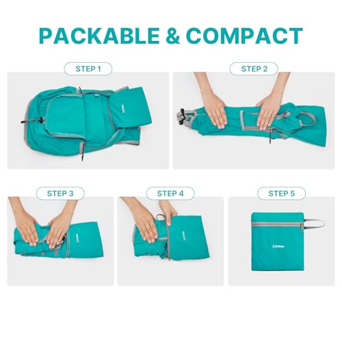 G4Free 20L Hiking Backpack Lightweight Daypack with Phone Pocket Small Packable Foldable Hiking Bag for Women Men, Peacock Blue - color: Peacock Blue