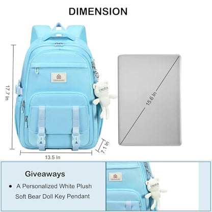 Hidds College Backpack Laptop Backpacks 15.6 Inch for Men Women Elementary Middle High School Book Bag For Teens Girls Boys Student Anti Theft Travel Daypack Large Bookbags-Blue - color: Blue