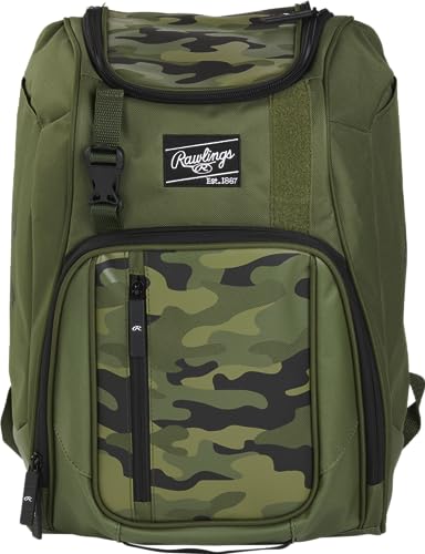 Rawlings | FRANCHISE Backpack Equipment Bag | Baseball/Softball | Rec/Travel | Multiple Styles - color: Camo