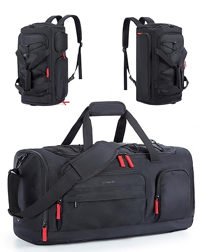BAGSMART Gym Bag for Women & Men, 35L/63L Sports Travel Duffel Backpack with Shoe Compartment Laptop Compartment, Water Resistant Carry On Weekender Bag for Airplane - color: Black, size: 35 L Medium