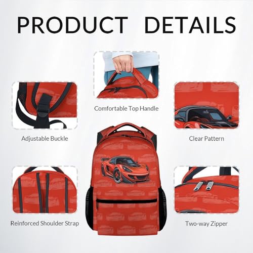 Backpack Set for Kids - Car Backpacks for Boys, 17 Inch Durable Toddler School Bookbag with Lunch Box and Pencil Case - color: Style-3