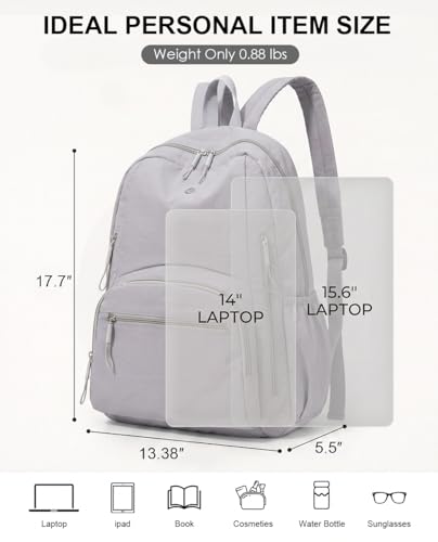 Backpack for Women, Work College Laptop Backpack, Lightweight Travel Backpack Purse, Casual Daypack Bag (Grey) - color: Grey