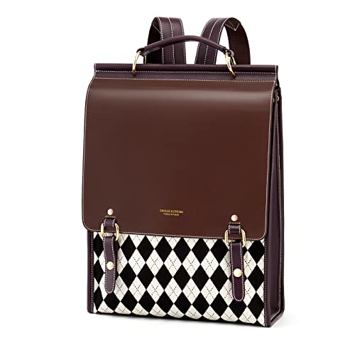 Cnoles Leather Backpack Purse For Women Fashion Ladies Vintage Bag Casual College Travel Backpacks Large bags Brown - color: Brown-s3268, size: 28 x 11 x 38