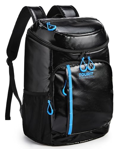 TOURIT Backpack Cooler Insulated 30 Cans, Lightweight Leak Proof Travel Cooler Bag, Soft Waterproof Cooler Backpack for Men Women, Camping Hiking Beach Travel Picnic - color: 02-Black