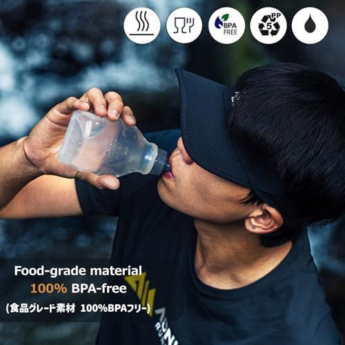 Azarxis Running Water Bottles Flask BPA Free Leakproof Hydration Vest Packs Waist Belt Replacement for Triathlon Marathon Hiking Cycling Climbing Runner - color: #1 170ml / 5.7oz - 2 Pack