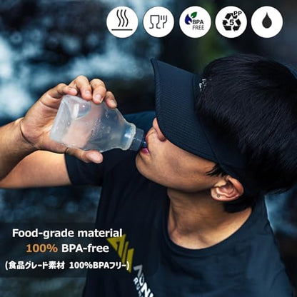 Azarxis Running Water Bottles Flask BPA Free Leakproof Hydration Vest Packs Waist Belt Replacement for Triathlon Marathon Hiking Cycling Climbing Runner - color: #1 250ml / 8.5oz - 2 Pack