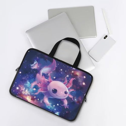 Cute Axolotl 13 Inch Laptop Handle Bag Computer Protect Case Pouch Holder Galaxy Space Notebook Sleeve Neoprene Cover Soft Carring Travel Case for Chromebook Computer Briefcase - color: Cute Axolotl Galaxy Space, size: 13 inch