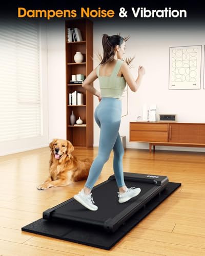 Treadmill Walking Pad Mat for Carpet, for Hardwood Floors, 68"x24", Mat for Under Treadmill/Walking pad/Bike on Carpet, 1/5" Thick Exercise Equipment Mat, No Slip, Noise Shock Absorption - size: 68.1"L x 24"W x 0.2"Th