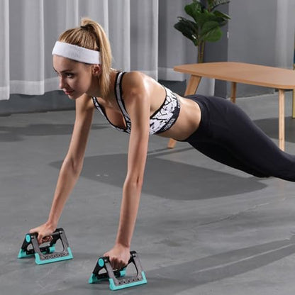 Ciieeo Push-up Bars Fitness Equipment Indoor Push-up Brackets with Non-slip Handles Blue Pair for Home Strength Training and Floor Workout