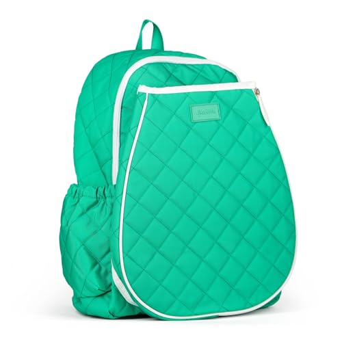 Ame & Lulu Game On Tennis Backpack - Contains Padded & Adjustable Straps - Two Exterior Water Bottle Pockets - color: Jade