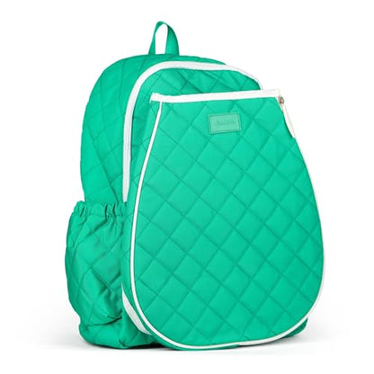 Ame & Lulu Game On Tennis Backpack - Contains Padded & Adjustable Straps - Two Exterior Water Bottle Pockets - color: Jade