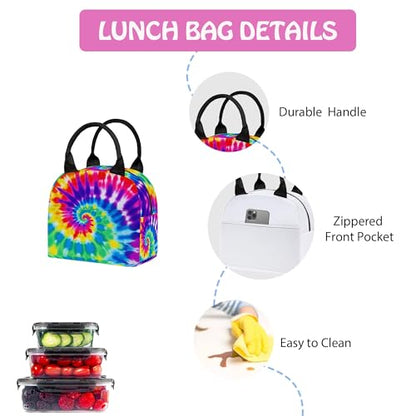 3PCS Backpack for Boys Girls, Kids Tiedye Back to School Backpack Sets with Lunch Bag Pencil Case, 17 Inch Lightweight Bookpack 3 in 1 Set for Teens Elementary Middle High School Students - color: Tiedye