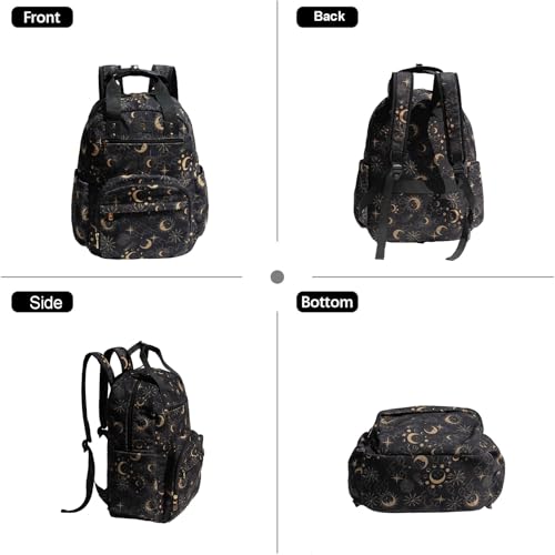 ESVAN Diaper Bag Backpack Corduroy Multifunction Baby Fashion Travel Pack office Laptop Bag - color: Black Moon