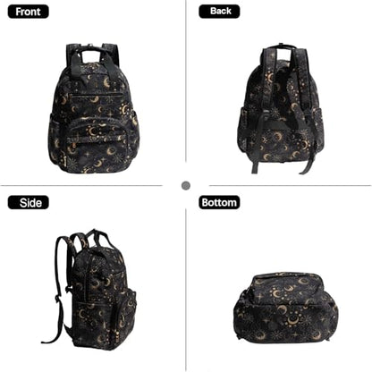 ESVAN Diaper Bag Backpack Corduroy Multifunction Baby Fashion Travel Pack office Laptop Bag - color: Black Moon