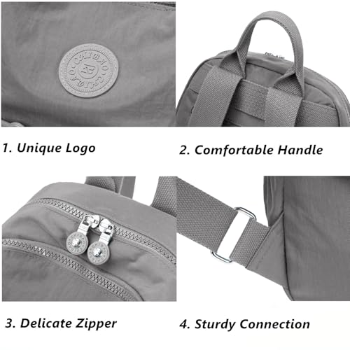 Mini Backpack Purse for Women, Stylish Daypack Shoulder Bag, Small Lightweight Daypack for Work Travle College (A- Light Grey) - color: A- Light Grey