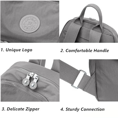 Mini Backpack Purse for Women, Stylish Daypack Shoulder Bag, Small Lightweight Daypack for Work Travle College (A- Light Grey) - color: A- Light Grey