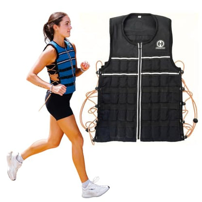 Hyperwear HyperVest ELITE Adjustable Weighted Vest for Women and Men — Thin Steel Weights, Stretch CORDURA Fabric — Weight Vest for Walking, Running, Strength Training - size: Medium 10 Pounds Black