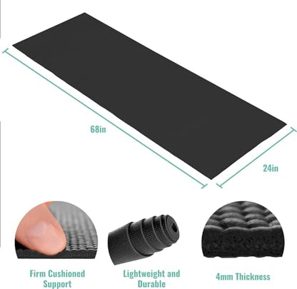 12-Pack Classic Yoga Mat With Carrying Strap, 68" x 24" Non Slip Exercise Mat, 4mm Thick Gym Mat, Bulk Non Toxic Yoga Mats for Home Workout, Schools, Classroom, and Studios - color: Gray