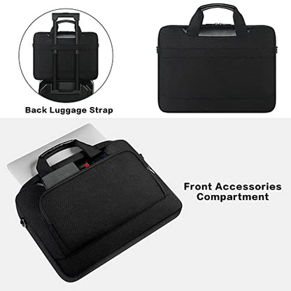 DOMISO 17-17.3 Inch Laptop Bag Large Capacity Laptop Shoulder Case for Dell XPS/Inspiron 17/HP Pavilion 17, Black - color: Black, size: 17 - 17.3 Inch