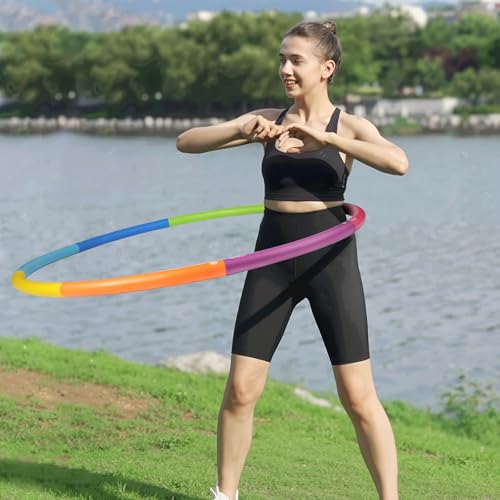 Phobby Weighted Exercise Hoop for Adults, 2.2lb&2.8lb Adjustable Fitness Hoop, 8 Detachable Hoop Sections with Jump Rope & Storage Bag, Home Gym Workout - style: Pro 2.8lb
