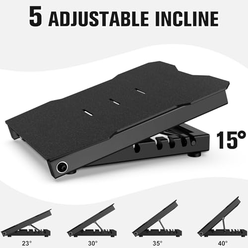 Steel Slant Board Calf Stretcher, 600 Lbs Weight Capacity 5-Level Adjustable Incline Board Squat Wedge Achilles Ankle Stretcher Non-Slip Surface for Squat, Fitness, Physical Therapy - color: Black
