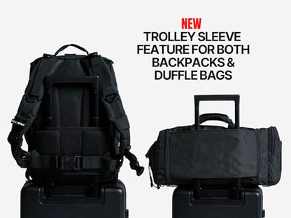 WOLFpak 45L Tactical Gym Backpack (Alpha Black) Durable 1000D Waterproof Oxford Material with MOLLE Webbing, Laptop Pocket & Dual Cup Holders, Durable Fitness/Travel/Military Daypack - color: Alpha Black