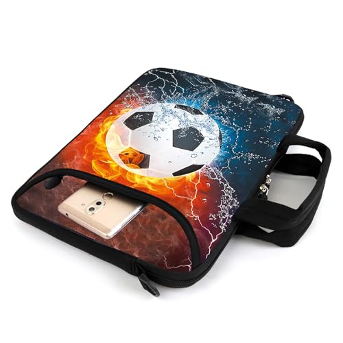 AMARY 17" Laptop Shoulder Bag Carrying Case Adjustable shoulder straps, comfortable handle, front pocket for storing mouse (Soccer) - color: Soccer