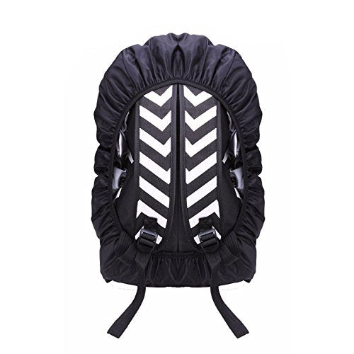 Hi-Visibility Backpack Rain Cover with Reflective Strip 100% Waterproof Ultralight Backpack Cover, Storage Pouch, for Hiking, Camping, Biking, Outdoor, Traveling - color: Black 2 Pack