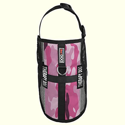 Dogline MaxAire Vest Therapy Dog Removable Patch Adjustable Harness Reflective for Puppies Small Medium and Large Dogs 17 by 21 Inch Girth Pink Camo - color: Pink Camo, size: Girth 17 by 21"