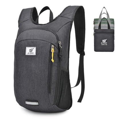 SKYSPER Small Daypack 10L/15L/20L Hiking Backpack Packable Lightweight Travel Day Pack for Women Men - color: Black, size: 20l