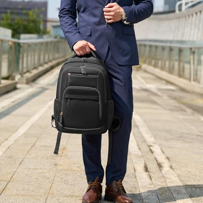 BOVIP Travel Backpack For Men Women,40L Carry On Backpack Flight Approved,TSA Personal Item Travel Bag Fits 17 Inch Laptop,Business Weekender Overnight Daypack Black - color: Black