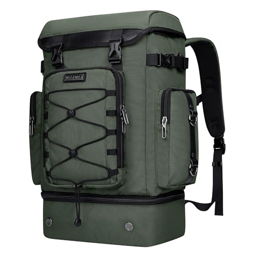 WITZMAN Travel Backpack for Men Women Carry on Bags for Airline Approved Convertible Duffle Luggage Backpack Shoe Compartment（B691 Light Green） - color: Green New