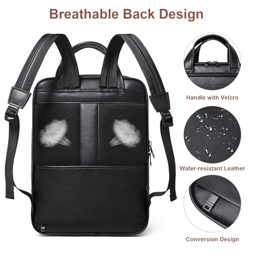 Shrrie 15.6" Laptop Backpack,Business Work Backpack Briefcase,Durable Computer Backpack for Office,Travel,College,Two-tone Black