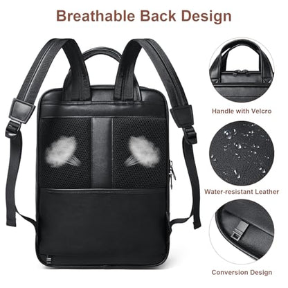 Shrrie 15.6" Laptop Backpack,Business Work Backpack Briefcase,Durable Computer Backpack for Office,Travel,College,Two-tone Black